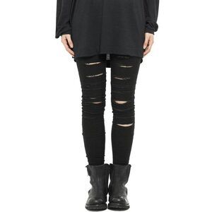 10SEI0OTTO Distressed Skinny Leggings Women BLACK Pants